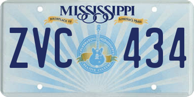 MS license plate ZVC434