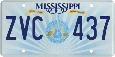 MS license plate ZVC437