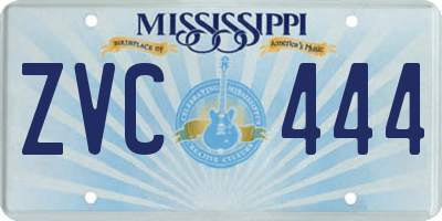 MS license plate ZVC444