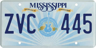 MS license plate ZVC445