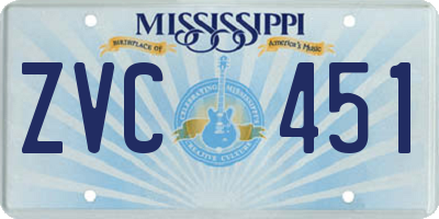 MS license plate ZVC451