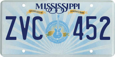 MS license plate ZVC452
