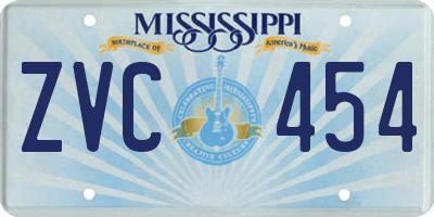 MS license plate ZVC454