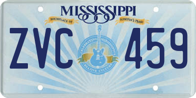 MS license plate ZVC459
