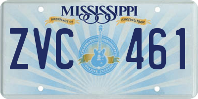 MS license plate ZVC461