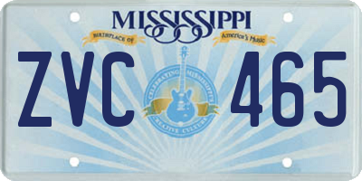 MS license plate ZVC465