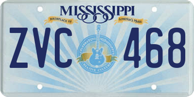 MS license plate ZVC468