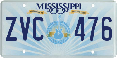 MS license plate ZVC476