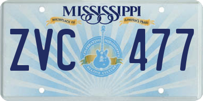 MS license plate ZVC477
