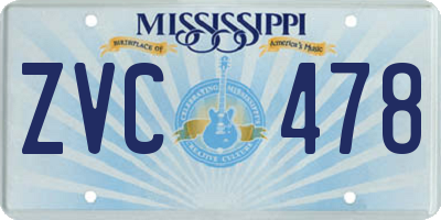 MS license plate ZVC478