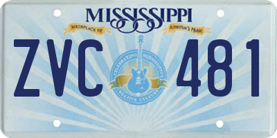 MS license plate ZVC481