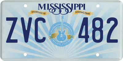 MS license plate ZVC482
