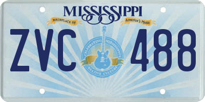 MS license plate ZVC488