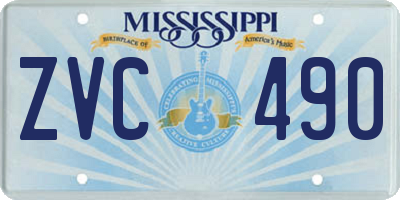 MS license plate ZVC490
