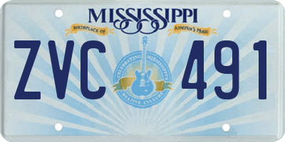 MS license plate ZVC491