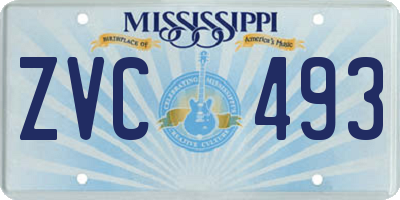 MS license plate ZVC493