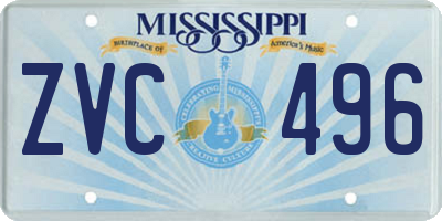 MS license plate ZVC496