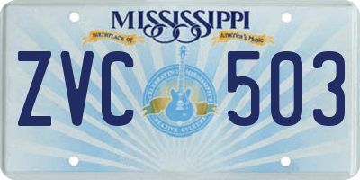 MS license plate ZVC503