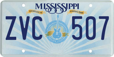 MS license plate ZVC507