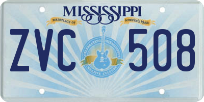 MS license plate ZVC508