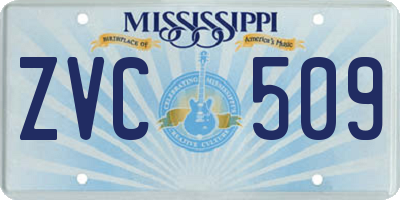 MS license plate ZVC509