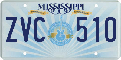 MS license plate ZVC510