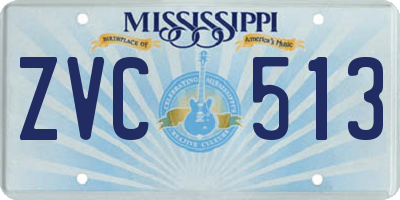 MS license plate ZVC513