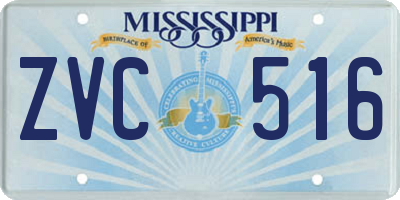 MS license plate ZVC516