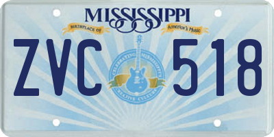 MS license plate ZVC518