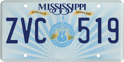 MS license plate ZVC519