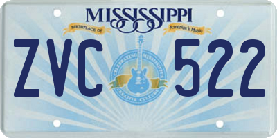 MS license plate ZVC522
