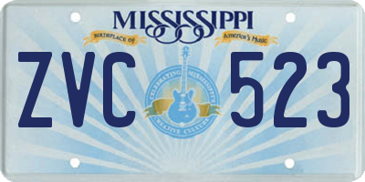 MS license plate ZVC523