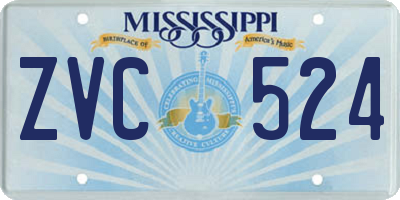 MS license plate ZVC524