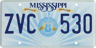 MS license plate ZVC530