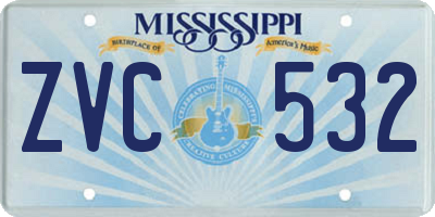 MS license plate ZVC532