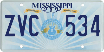 MS license plate ZVC534
