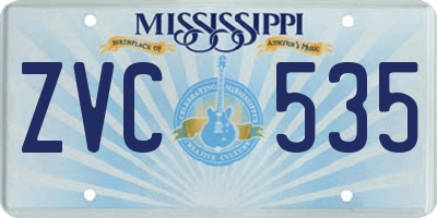 MS license plate ZVC535