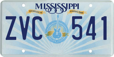 MS license plate ZVC541