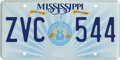 MS license plate ZVC544