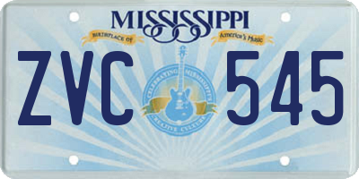 MS license plate ZVC545
