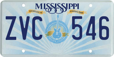 MS license plate ZVC546