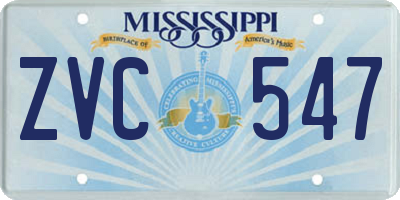 MS license plate ZVC547