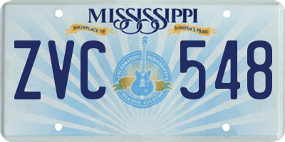 MS license plate ZVC548