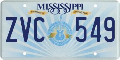 MS license plate ZVC549