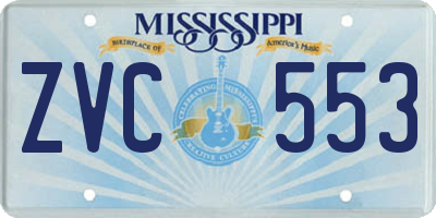 MS license plate ZVC553