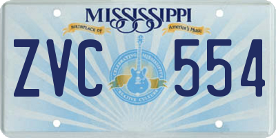 MS license plate ZVC554