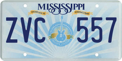 MS license plate ZVC557