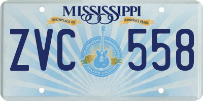 MS license plate ZVC558