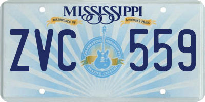 MS license plate ZVC559