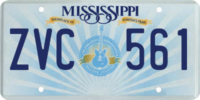 MS license plate ZVC561